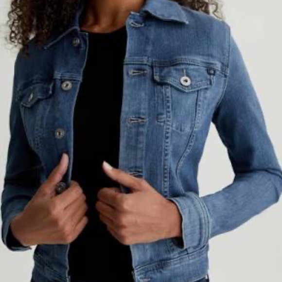 AG Denim Robyn Jean Jacket, Size Medium, Pinnacle Blue - Picture 2 of 6